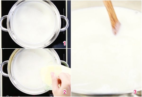 Nấu sữa tươi và sữa đặc